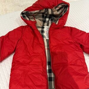 Burberry Red Kids Puffer Jacket